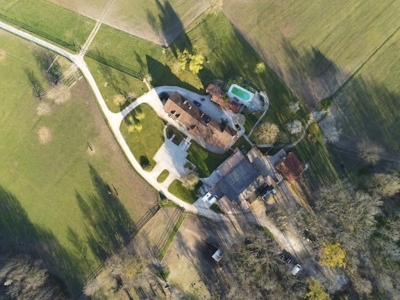 Substantial restored farmhouse with cottage, swimming pool, equestrian facilities and 20ha