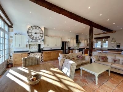 Substantial restored farmhouse with cottage, swimming pool, equestrian facilities and 20ha